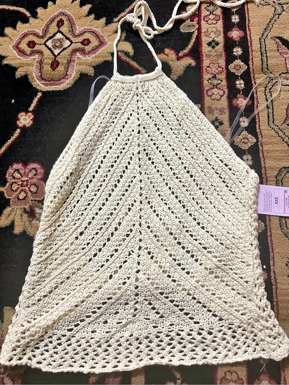 Wild Fable Crochet Halter Top in Cream Size XS